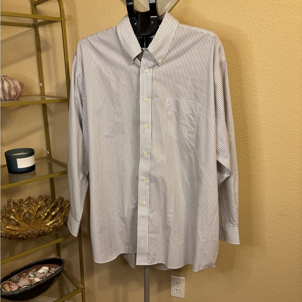Forsyth of Canada Wrinkle Free Men’s Dress Shirt 18 34/35 Pinstripe Cotton‎